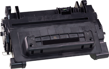 Tonerpatrone in Schwarz für HP LaserJet Drucker, Vorderansicht mit Anschlussbereich.