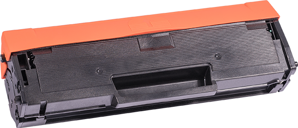 Rebuilt Tonerkassette für Samsung-Drucker mit orangefarbenem Deckel und schwarz-gefülltem Gehäuse.