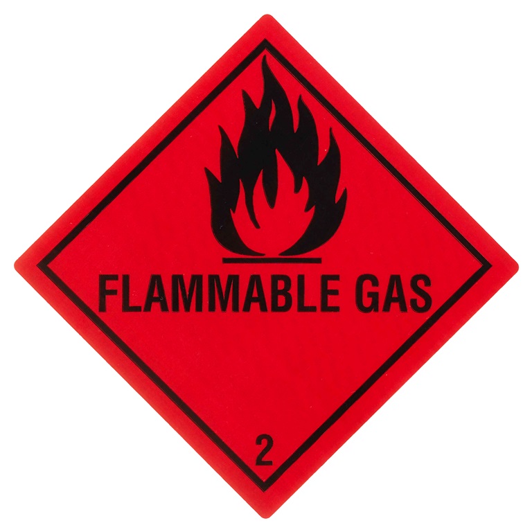 Gefahrgutetikett Klasse 2.1 mit Text "FLAMMABLE GAS" @dr652
