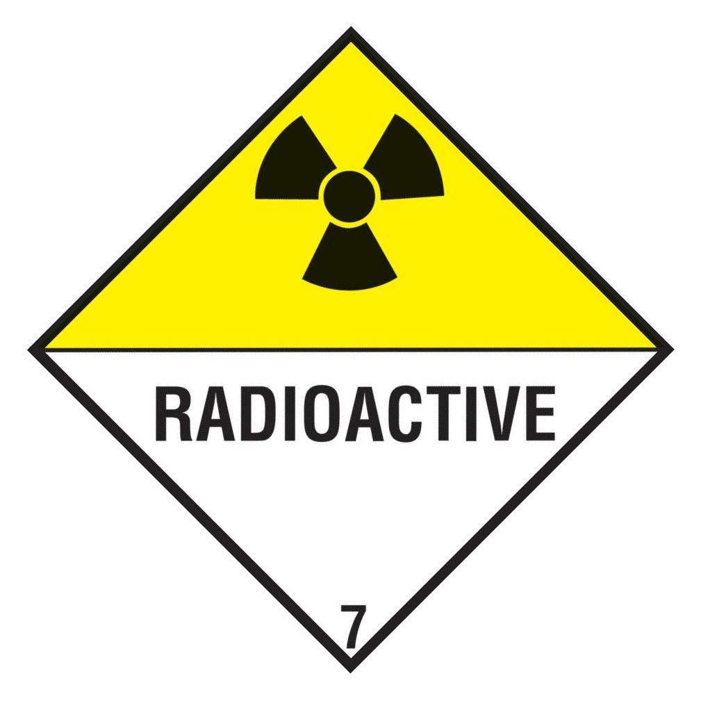 Gefahrgutetikett Klasse 7 mit Text "RADIOACTIVE" @dr666
