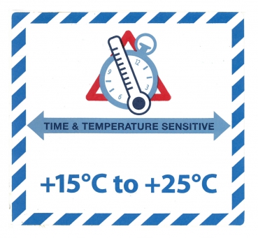 Gefahrgutaufkleber "Time & Temperature Sensitive" +15° bis +25° @dr684-15-25