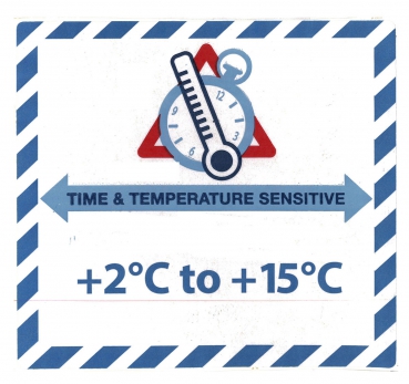Gefahrgutaufkleber "Time & Temperature Sensitive" +2° bis +15° @dr684-2-15