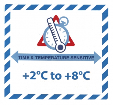 Gefahrgutaufkleber "Time & Temperature Sensitive" +2° bis +8° @dr684-2-8