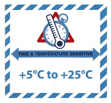 Gefahrgutaufkleber "Time & Temperature Sensitive" +5° bis +25° @dr684-5-25