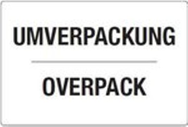 Versandetikett "Umverpackung - Overpack" @DR434