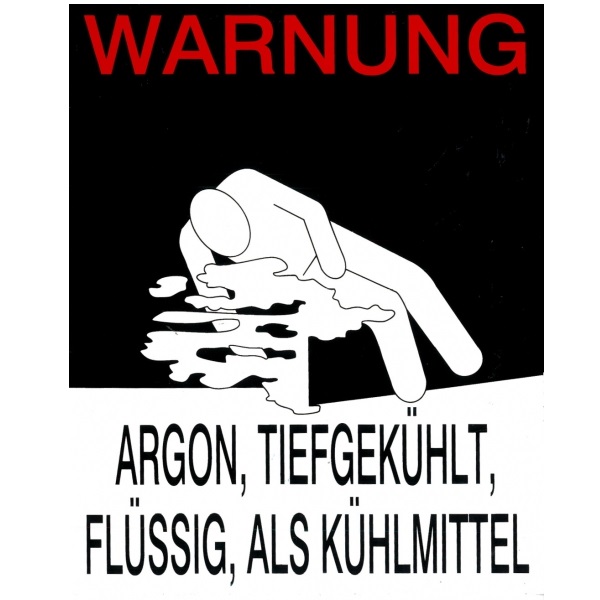 Gefahrgutetikett für Kühlmittel enthaltene Versandstücke mit Texteindruck "ARGON" @dr215Argon