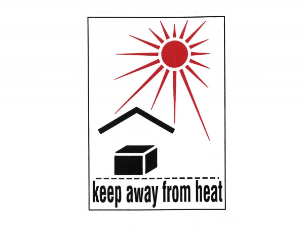 Versandetikett "Keep away from heat" @dr219