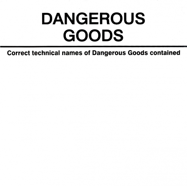 Gefahrgutetikett mit Aufdruck "Dangerous Goods" @dr250