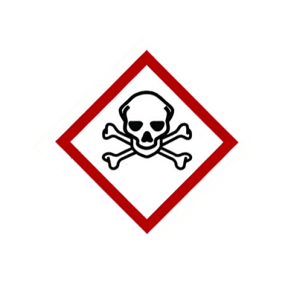 GHS06 Etikett mit Totenkopf und gekreuzten Knochen für giftige Stoffe @dr264