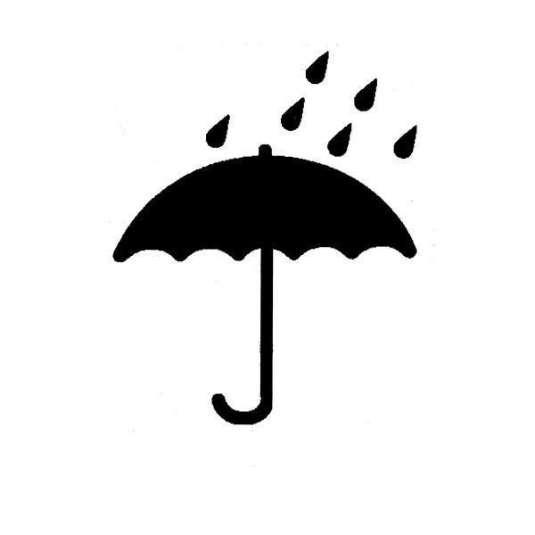 Versandetikett Regenschirm, "vor Nässe schützen" @dr470
