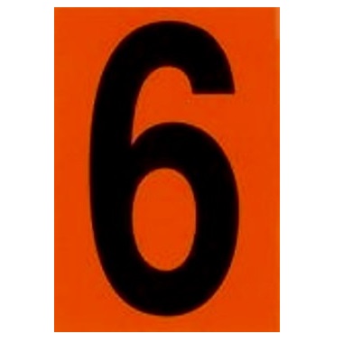 UN-Nummern-Etikett für Kesselwagenfolien, Zahl 6 @dr474Zahl_6_UN-Nummern-Etikett