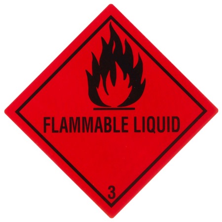 Gefahrgutetikett Klasse 3 mit Text "FLAMMABLE LIQUID" @dr653