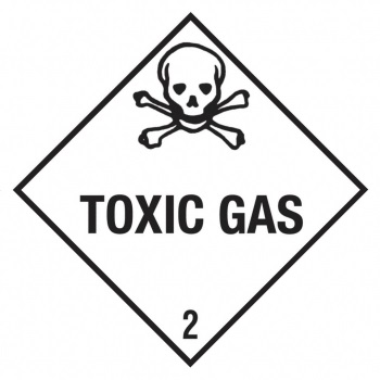 Gefahrgutetikett Klasse 2.3 mit Text "TOXIC GAS" @dr655mT