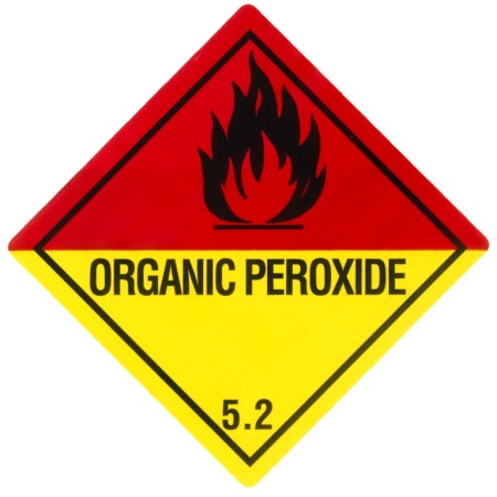 Gefahrgutetikett Klasse 5.2 mit Text"ORGANIC PEROXID" @dr657
