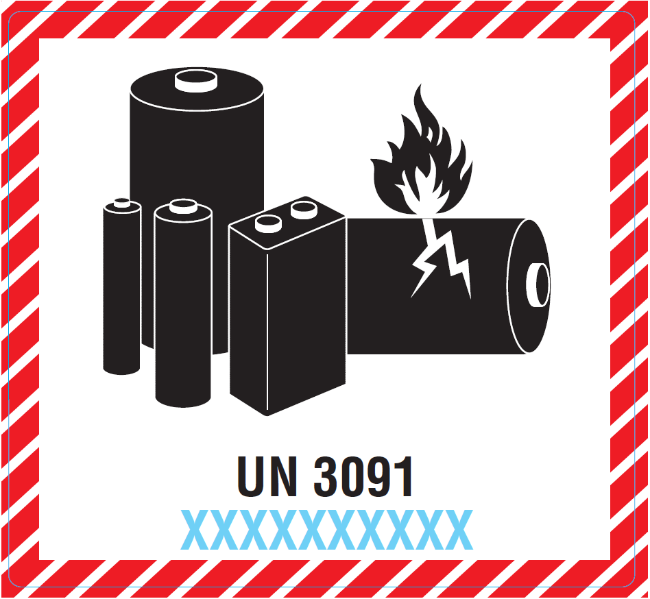 Gefahrgutaufkleber "Lithium Battery" UN3091