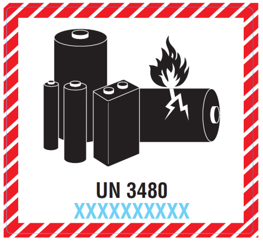 Gefahrgutaufkleber "Lithium Battery" UN3480 @dr686-UN3480